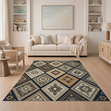 Navy Heritage Tribal Diamond Area Rug