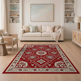 Traditional Persian Red Traditional Persian Area Rug with Floral Medallion