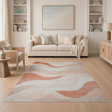 Wavy Beige Abstract No. 3 Area Rug