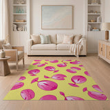 Playful Pink Cherry Fruit Pattern Area Rug