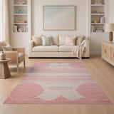 Blush Pink Abstract Geometric Area Rug