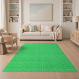 Green Gingham Green Gingham Checkered Area Rug