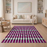 Geometric Modern Bold Purple Geometric Diamond Area Rug