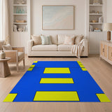 Multi-color and Patterns Geometric Modern Bold Blue Yellow Geometric Area Rug