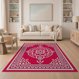 Elegant Red Persian Motif Area Rug