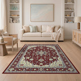 Red Persian Medallion Floral Area Rug