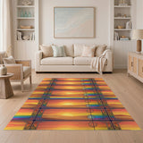 Vibrant Southwestern Sunset Rainbow Rug