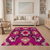 Vibrant Purple Floral Persian Rug