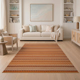 Bold Orange Striped Woven Southwestern Rug