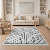Modern Geometric Black White No. 24 Area Rug