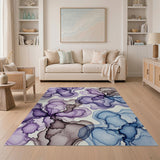 Purple Purple Fluid Abstract Area Rug