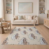 Beige Fluffy Feather Boho Rug