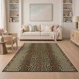 Leopard Print Area Rug in Brown Tan