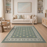 Teal Persian Motif Area Rug