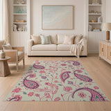 Pink Paisley Persian Area Rug