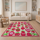 Strawberry Patch Fruit Pattern Area Rug