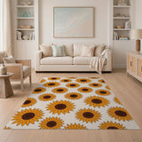 Vintage Sunflower Bloom Area Rug