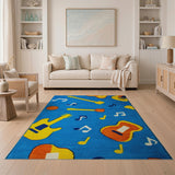 Fun Guitar Music Notes Kids Rug