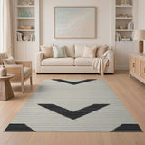 Modern Black Chevron Geometric Area Rug