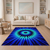 Starburst Blue Geometric Area Rug