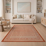 Terracotta Geometric Heritage Tribal Rug