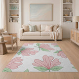 Floral Vintage Whimsical Pink Floral Scatter Area Rug