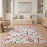 Pink Lotus Vine Floral Area Rug