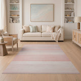 Blush Pink Ombre Stripe Area Rug