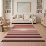 Orange Sunset Horizon Stripe Area Rug