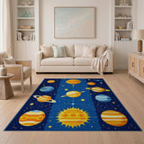 Kids Cartoon Solar System Kids Cartoon Area Rug