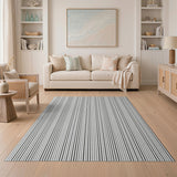 Bold Black White Vertical Stripe No. 37 Area Rug