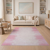 Blush Pink Gradient Streak Abstract Area Rug