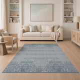 Blue Teal Cheetah Spot Abstract Area Rug