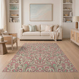 Pink Blush Pink Floral Swirl Area Rug