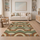 Layered Circle Geometric Area Rug