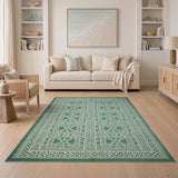 Geometric Modern Green Emerald Green Geometric Lattice Area Rug