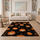 Distressed Halloween Jack-o'-Lantern Pumpkin Rug