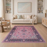 Pink Persian Medallion Area Rug