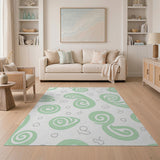 Green Swirl Abstract Green Area Rug