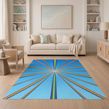 Rainbow Burst Geometric Area Rug