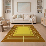Gold Framed Geometric Modern Area Rug
