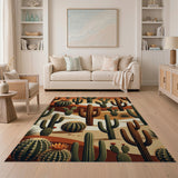 Southwestern Cactus Sunset Desert Rug