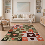 Rustic Hearts Patchwork Area Rug