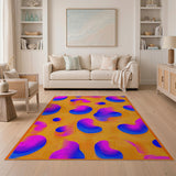 Abstract Area Multi-color and Patterns Vibrant Multi-Color Wavy Abstract Area Rug