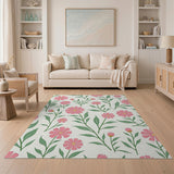 Vintage Pink Blossom Floral Area Rug