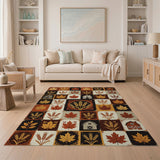 Autumn Harvest Wheat Barn Patchwork Rug
