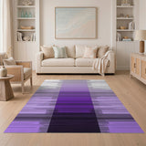 Purple Geometric Line Abstract Area Rug
