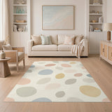 Beige Pebble Abstract Area Rug