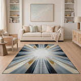 Multi-color and Patterns Radiant Sunburst Geometric Area Rug