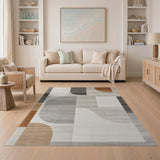 Modern Abstract Geometric Grey Area Rug